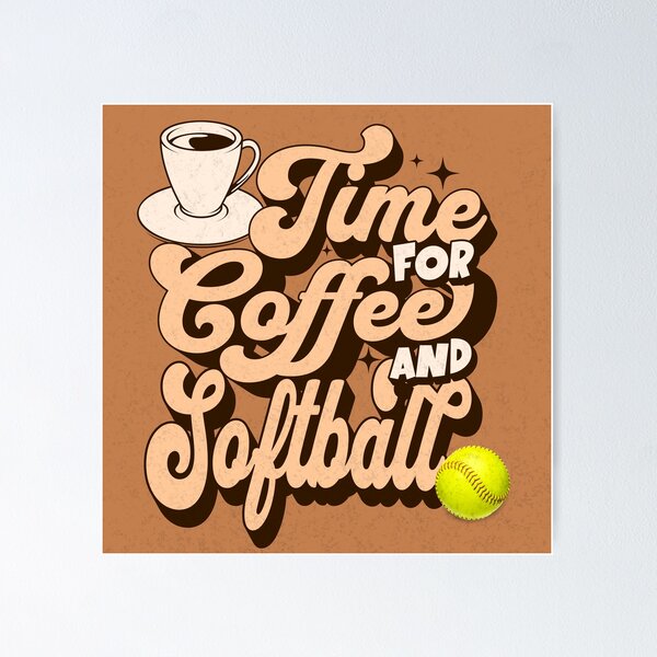 Aperçu de l'œuvre L'heure du café et du softball créée et vendue par Double7Designs.