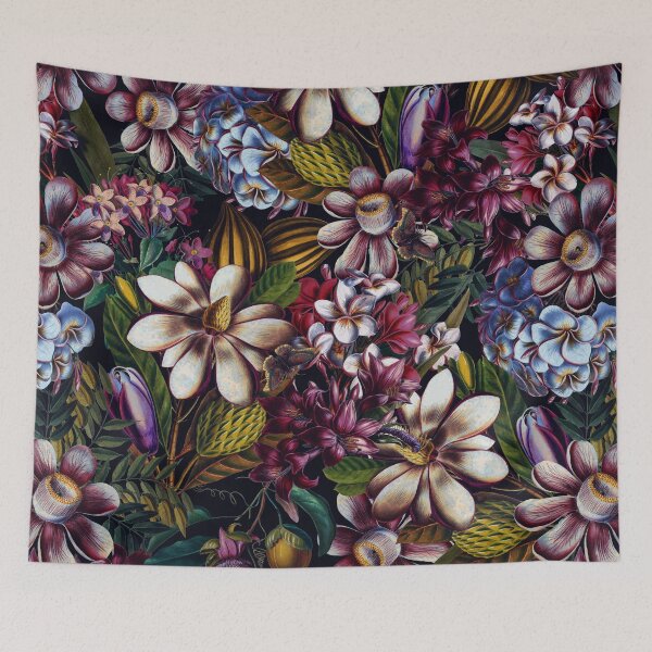 Item preview, Vintage Tropical Flowers Midnight Nightforest Garden Pattern designed and sold by UtArt.