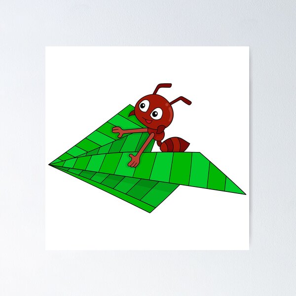 Item preview, Red Ants Happy Riding a Leaf Plane designed and sold by ArielleHauck.