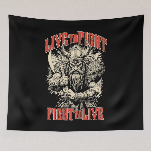 Item preview, Viking Warrior Live To Fight To Live Norse Mythology Axe designed and sold by GrandeDuc.