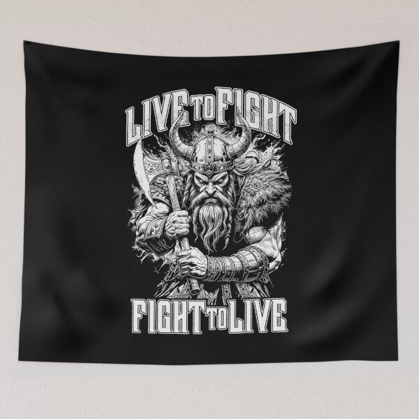 Item preview, Viking Warrior Live To Fight To Live Norse Mythology Axe designed and sold by GrandeDuc.