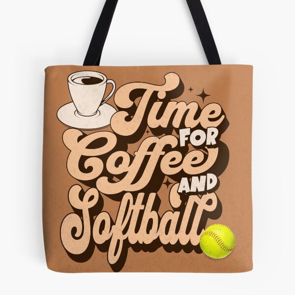 Artikelvorschau, Zeit für Kaffee und Softball entworfen und verkauft von Double7Designs.