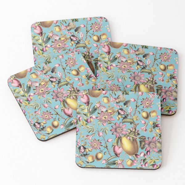 Item preview, Midnight Vintage Exotic Flower Nightgarden Pattern - Sepia Turquoise designed and sold by UtArt.