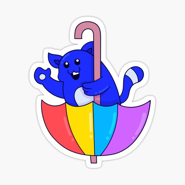 Item preview, The Cat Playing in Colorful Umbrella designed and sold by ArielleHauck.