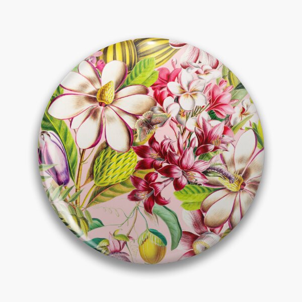 Item preview, Vintage Tropical Flowers Midnight Nightforest Garden Pattern - BLush Pink designed and sold by UtArt.