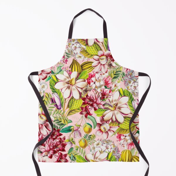 Item preview, Vintage Tropical Flowers Midnight Nightforest Garden Pattern - BLush Pink designed and sold by UtArt.