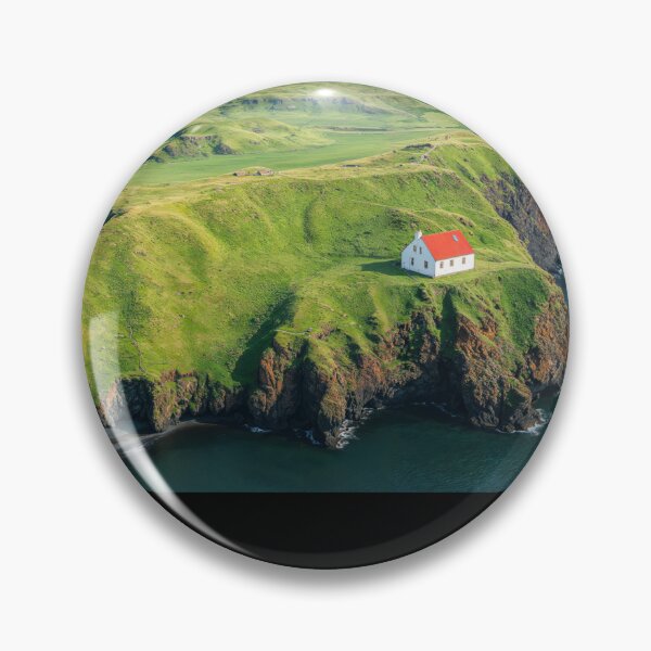 Item preview, Lonely Red Roof House Overlooking Green Hills and Ocean designed and sold by regnumsaturni.