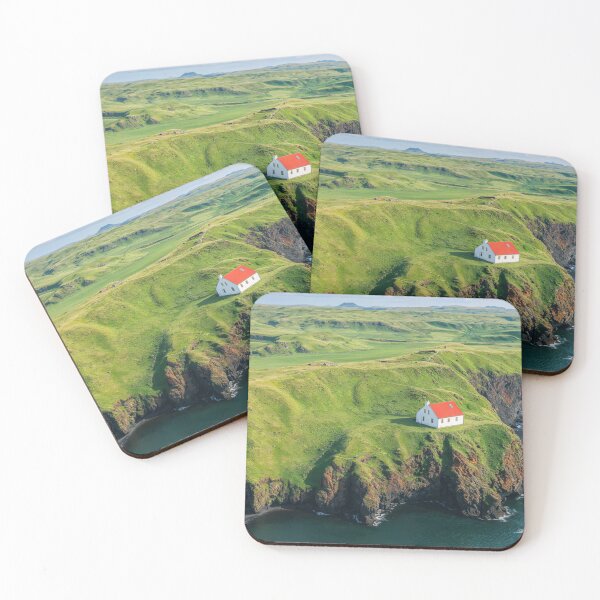 Item preview, Lonely Red Roof House Overlooking Green Hills and Ocean designed and sold by regnumsaturni.
