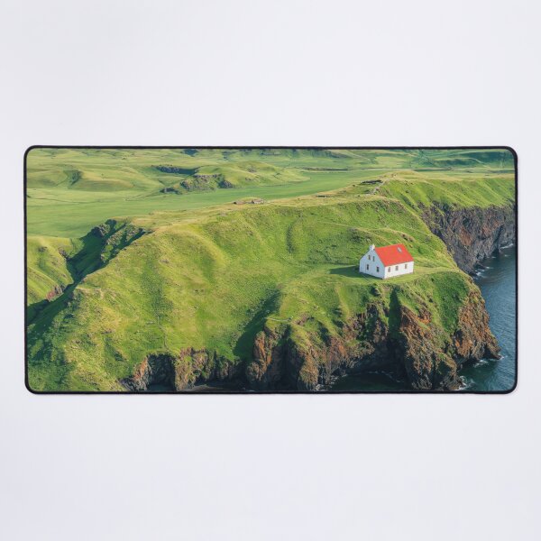Item preview, Lonely Red Roof House Overlooking Green Hills and Ocean designed and sold by regnumsaturni.