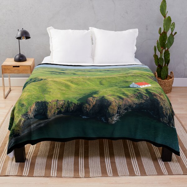 Item preview, Lonely Red Roof House Overlooking Green Hills and Ocean designed and sold by regnumsaturni.