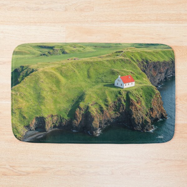 Item preview, Lonely Red Roof House Overlooking Green Hills and Ocean designed and sold by regnumsaturni.