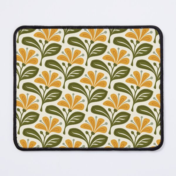 Item preview, KF 0352 D - Vintage Retro Daisy 70s Floral Pattern in Yellow Green Cream designed and sold by KhakiFinch.