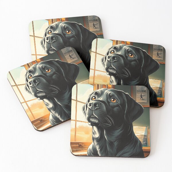 Item preview, Black Labrador by Window designed and sold by PetsArt.