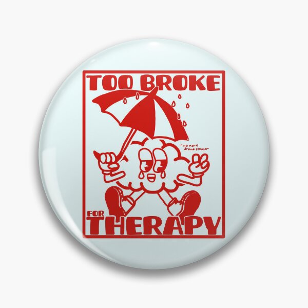 Item preview, Too broke for therapy - retro mascot illustration designed and sold by petiteToulon.