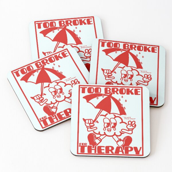 Item preview, Too broke for therapy - retro mascot illustration designed and sold by petiteToulon.