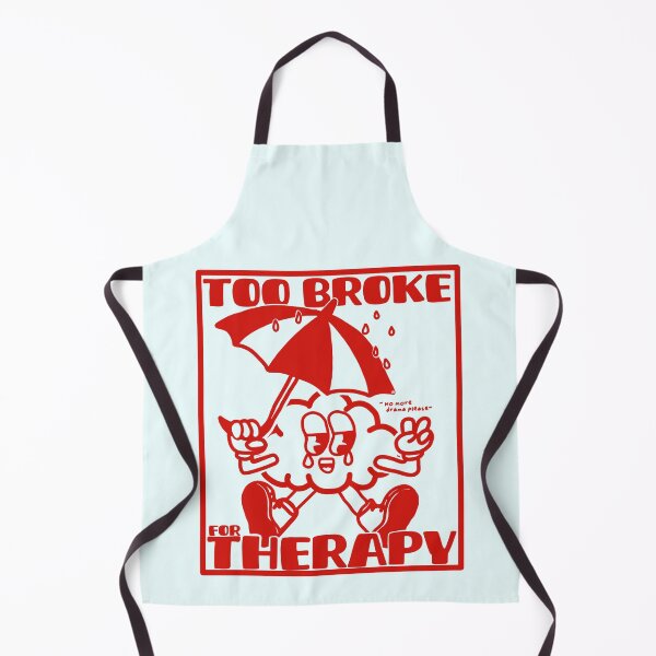 Item preview, Too broke for therapy - retro mascot illustration designed and sold by petiteToulon.