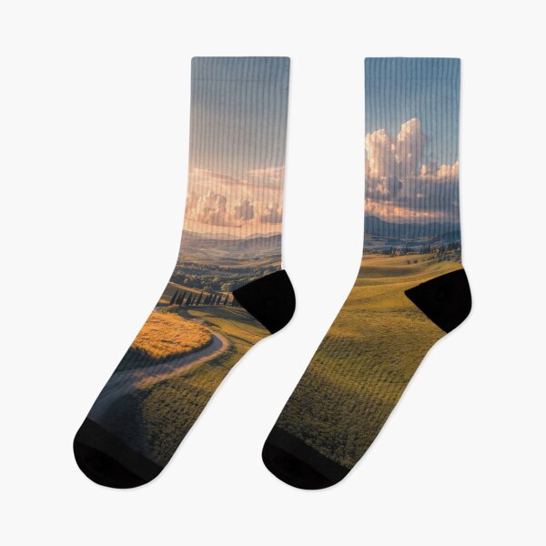 Item preview, Sunset Over Rolling Hills with Dramatic Clouds and Pathway designed and sold by regnumsaturni.