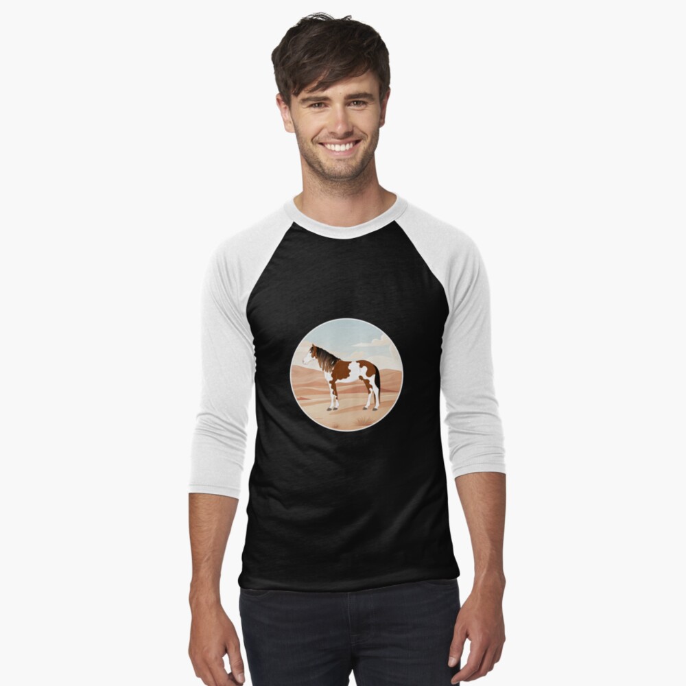 Aperçu de l'œuvre T-shirt baseball manches ¾ créée et vendue par WebEquitation.