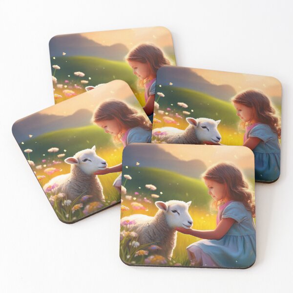 Item preview, Little Girl in a Meadow with a Lamb designed and sold by Kathy Weaver.