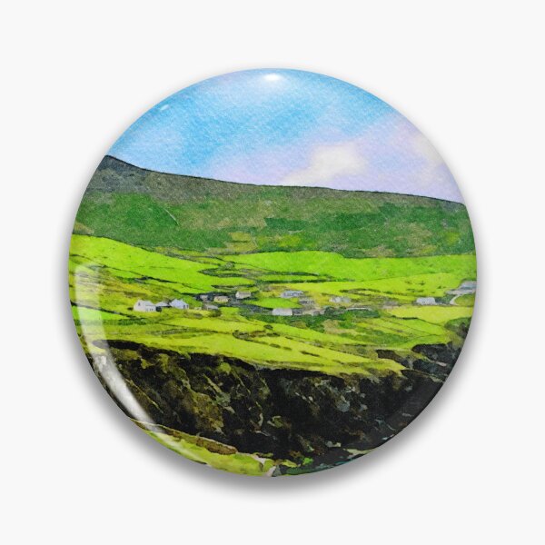 Item preview, Vibrant watercolor of Coumeenoole's landscape on Dingle Peninsula, Ireland coastline designed and sold by GestaltImagery.