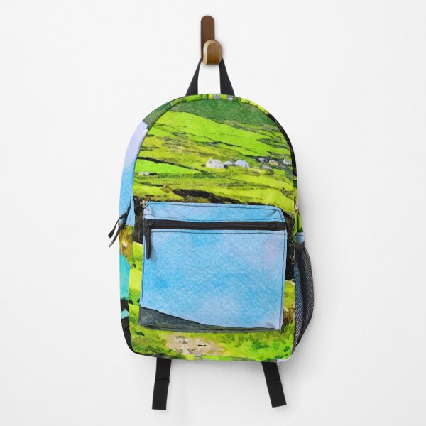 Item preview, Vibrant watercolor of Coumeenoole's landscape on Dingle Peninsula, Ireland coastline designed and sold by GestaltImagery.