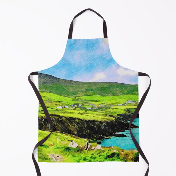 Item preview, Vibrant watercolor of Coumeenoole's landscape on Dingle Peninsula, Ireland coastline designed and sold by GestaltImagery.