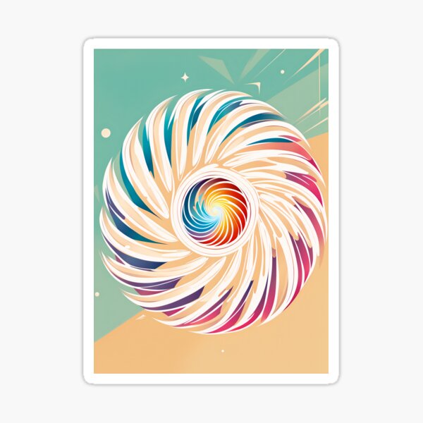 Colorful fractal-inspired spiral Sticker
