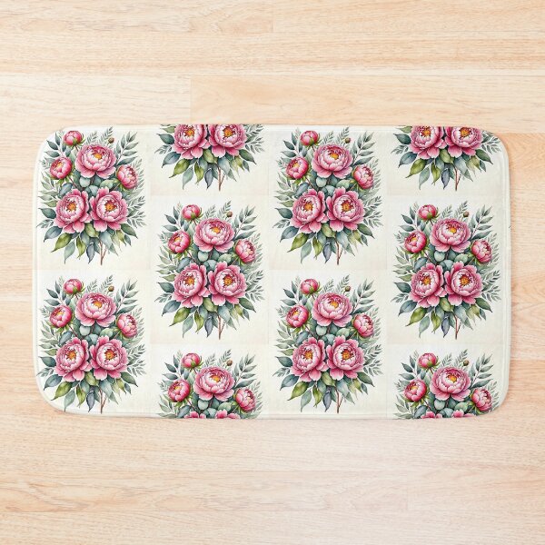Item preview, Peony pink flower watercolor watercolour illustration eucalyptus leaf leaves designed and sold by cheekylorns.
