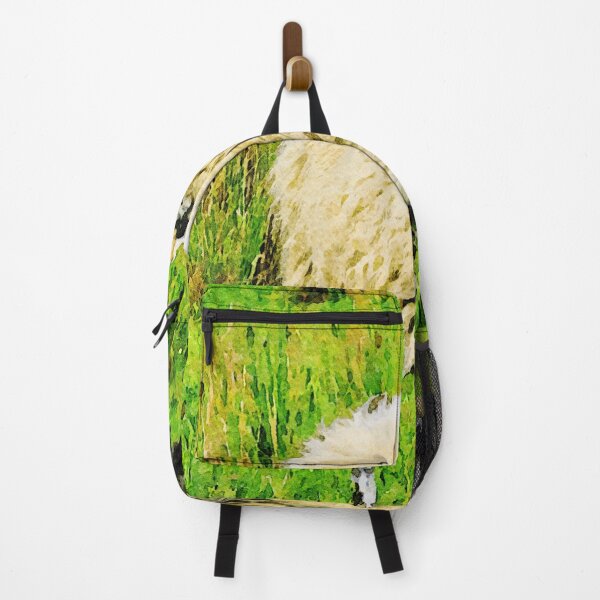 Item preview, Watercolor artwork of a fluffy sheep in vibrant green field designed and sold by GestaltImagery.