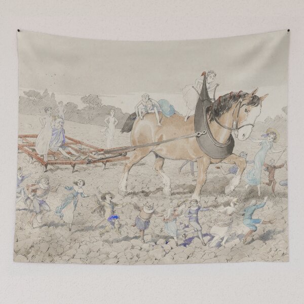 Item preview, Fairy Folk Celebrating Around the Plough - Charles Altamont Doyle (1832 – 1893) designed and sold by Vintage Designs +.