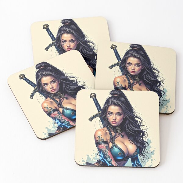 Item preview, Cyberpunk Warrior Tattoo Goddess designed and sold by Kaladin Creations.