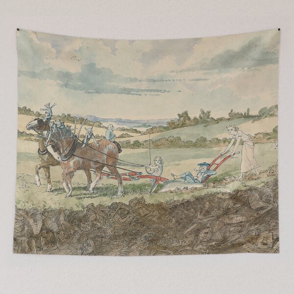 Item preview, Ploughing with pixies - Charles Altamont Doyle (1832 – 1893) designed and sold by Vintage Designs +.