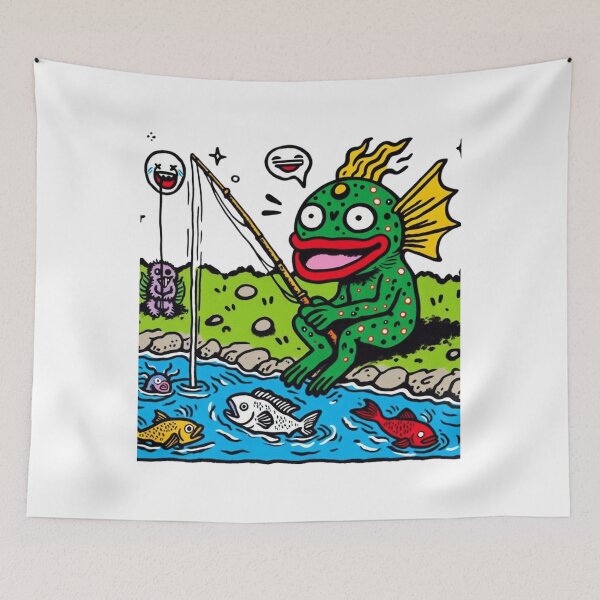 Item preview, A monster fishing in the river designed and sold by taratyanprint.