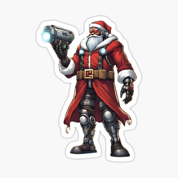 Artikel-Vorschau von Cyborg Santa Claus – Futuristischer Weihnachtskrieger, designt und verkauft von HustleGain.