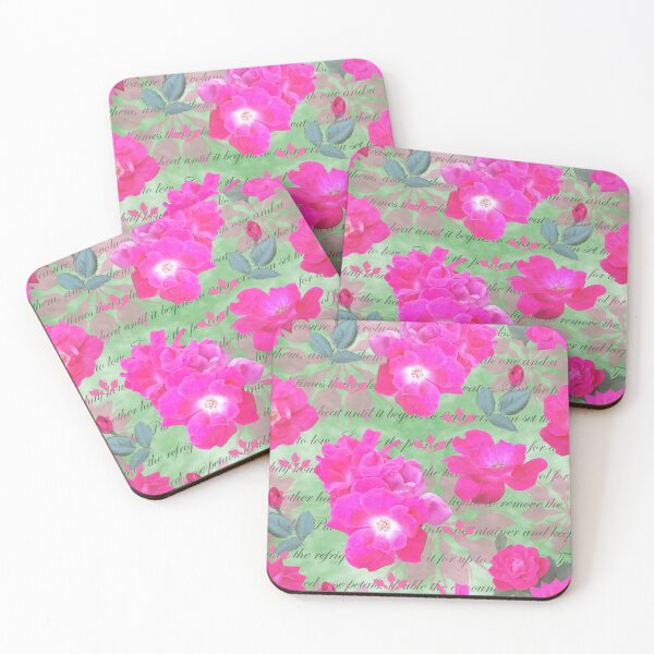 Item preview, Rose Water Recipe Pink Roses on Green 82c184 designed and sold by Art in My Loft.