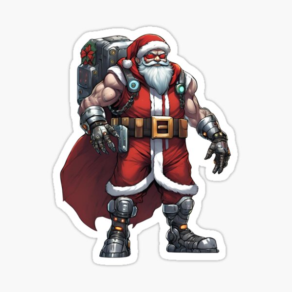 Artikel-Vorschau von Cyborg Santa Claus – Futuristischer Weihnachtskrieger, designt und verkauft von HustleGain.