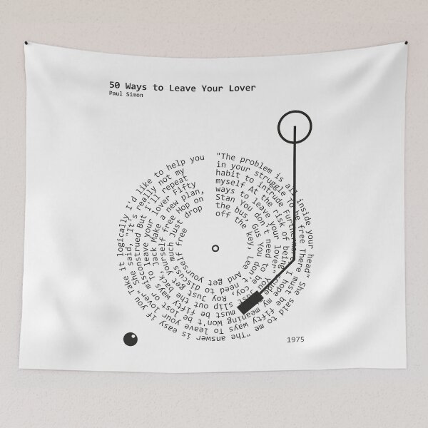 Item preview, 50 Ways to Leave Your Lover, Paul Simon - Lyrics Poster designed and sold by MancBusyBee.