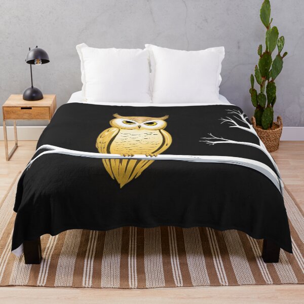Item preview, Golden Owl on Moonlit Branch – Elegant Nature Design designed and sold by UniversalFlair.
