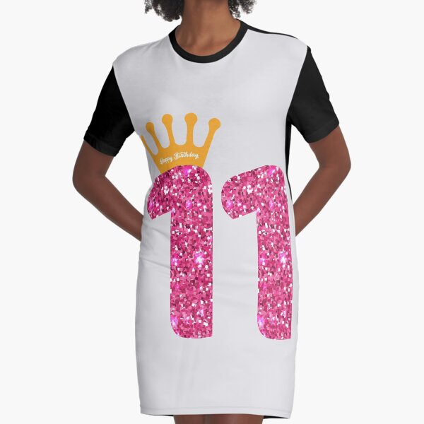 11th Queens Crow Happy Birthday for Girls Graphic T-Shirt Dress