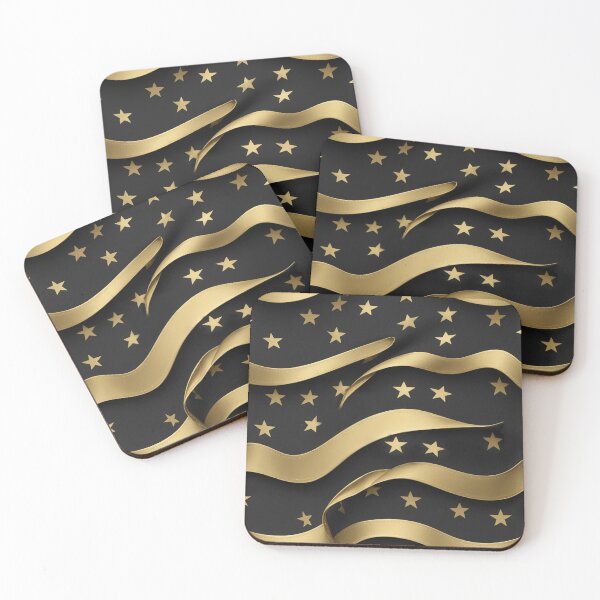 Artikelvorschau, USA Flag in Black and Gold entworfen und verkauft von KayUweRott.
