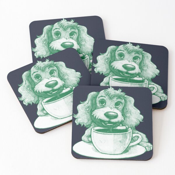 Item preview, Dog Drinking Coffee designed and sold by kinpirks.