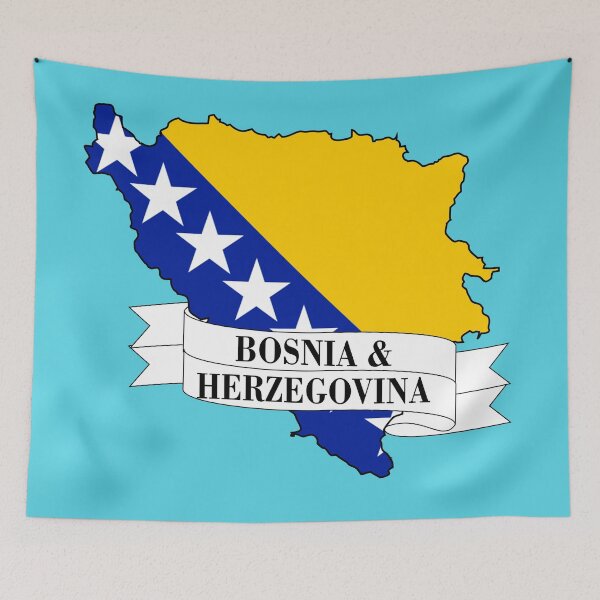 Artikelvorschau, Karte der Flagge von Bosnien und Herzegowina entworfen und verkauft von visual adventures.