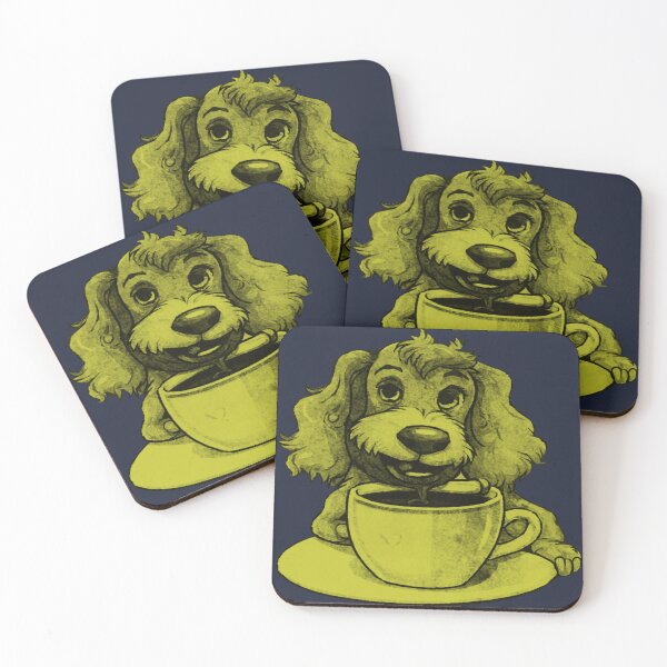 Item preview, Dog Drinking Coffee designed and sold by kinpirks.