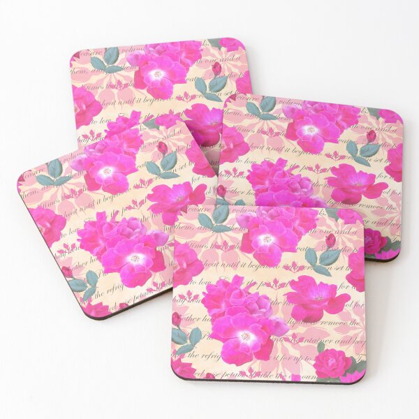 Item preview, Rose Water Recipe Pink Roses on Peach fff1e1 designed and sold by Art in My Loft.