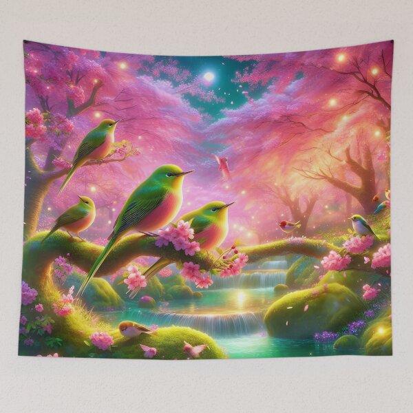 Item preview, Sakura Nightingales' Garden Splendor designed and sold by inkNext.