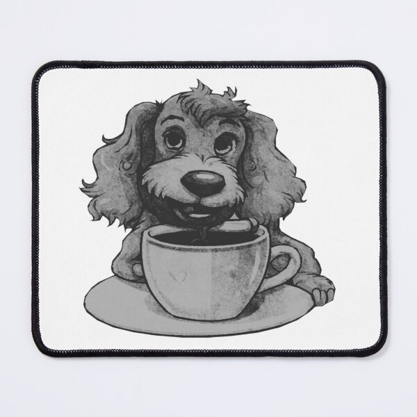Item preview, Dog Drinking Coffee designed and sold by kinpirks.