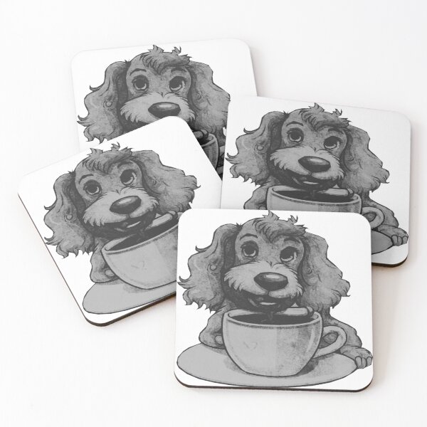 Item preview, Dog Drinking Coffee designed and sold by kinpirks.
