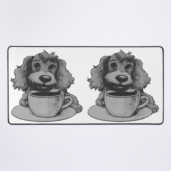 Item preview, Dog Drinking Coffee designed and sold by kinpirks.