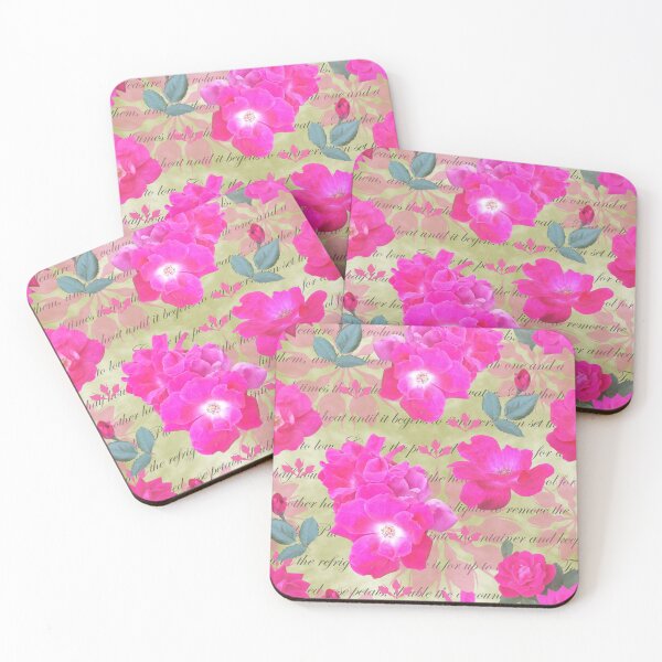 Item preview, Rose Water Recipe Pink Roses on Green c8c790 designed and sold by Art in My Loft.