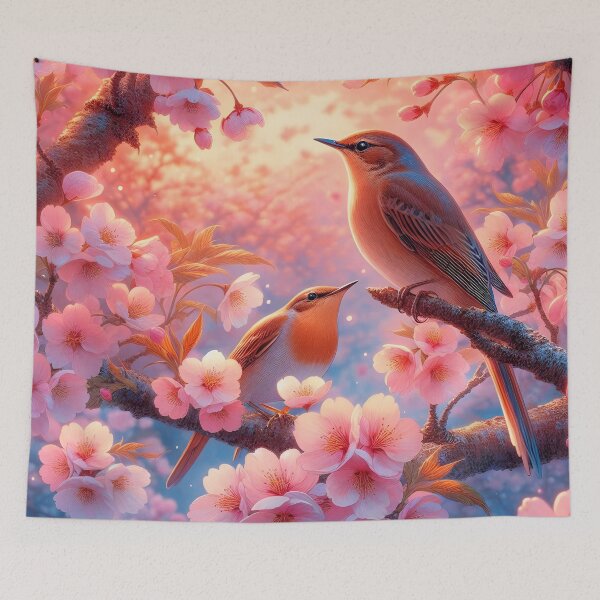 Item preview, Nightingales in Sakura Bliss designed and sold by inkNext.